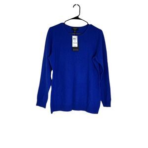 Charter Club Women's Cashmere Pullover Sweater Royal Blue Crew Neck Size 0X